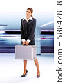 Businesswoman waiting for a train in subway 58842818