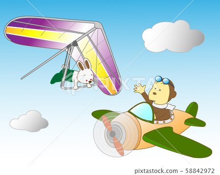 兔子和猴子空中旅行 兔子和猴子空中旅行 58842972