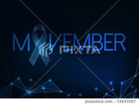 Futuristic Movember -prostate cancer awareness month web banner with glowing low polygonal ribbon. Futuristic Movember -prostate cancer awareness month web banner with glowing low polygonal ribbon. 58843087