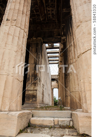 Ruins of the ancient Temple of Hephaestus built at the Ancient Agora between 460 and 420 B.C. 58843310