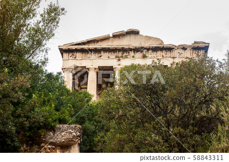 Ruins of the ancient Temple of Hephaestus built at the Ancient Agora between 460 and 420 B.C. 58843311