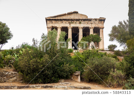 Ruins of the ancient Temple of Hephaestus built at the Ancient Agora between 460 and 420 B.C. 58843313