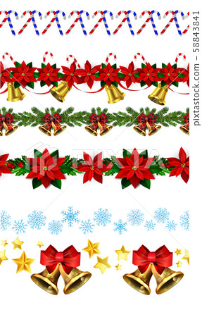 Christmas horizontal seamless set background Christmas horizontal seamless set background 58843841