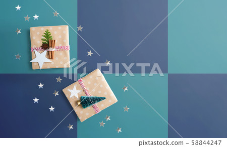 Handmade Christmas gift boxes with ornaments Handmade Christmas gift boxes with ornaments 58844247