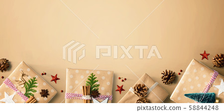 Handmade Christmas gift boxes with ornaments Handmade Christmas gift boxes with ornaments 58844248