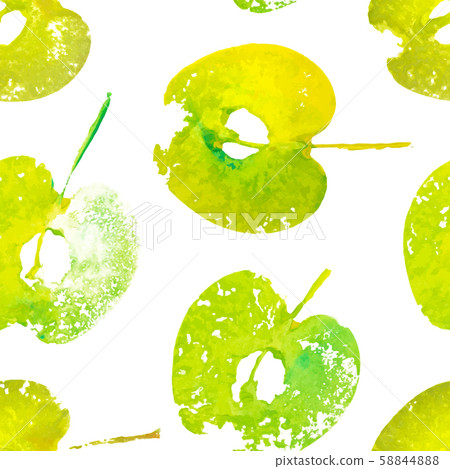 Seamless pattern with imprints watercolor apples Seamless pattern with imprints watercolor apples 58844888
