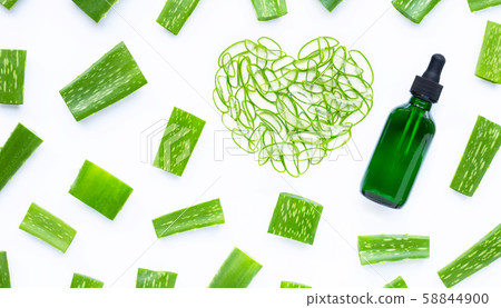 Essential oil with Aloe Vera leaves cut pieces Essential oil with Aloe Vera leaves cut pieces 58844900