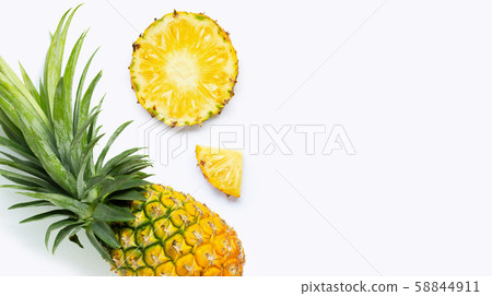 Fresh pineapple on white background. 58844911