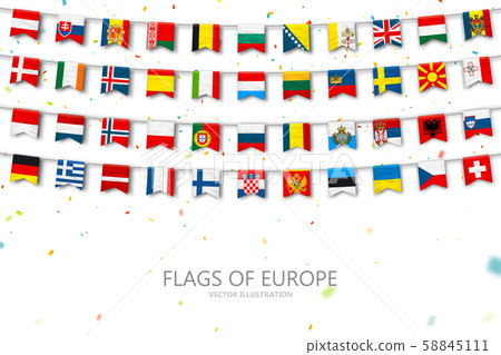 Garlands flags of different countries of europe 58845111
