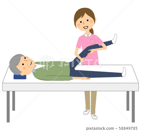 Elderly care staff receiving rehabilitation Elderly care staff receiving rehabilitation 58849785
