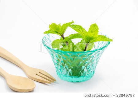 fresh peppermint on white 58849797
