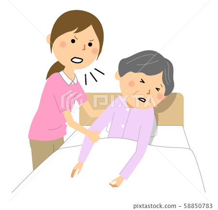 An angry elderly care staff - Stock Illustration [58850783] - PIXTA