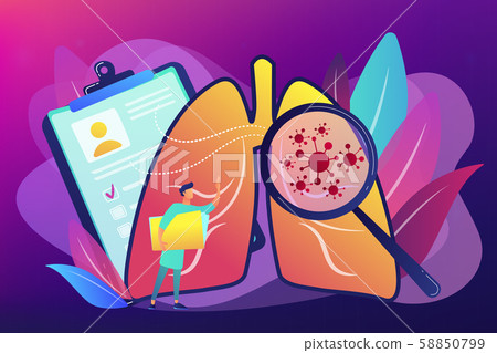 Lung Cancer Concept Vector Illustration. - Stock Illustration [58850799 ...