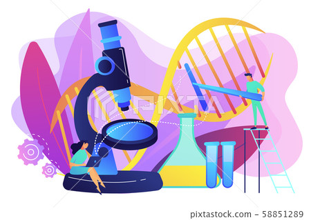 Genetic engineering concept vector illustration. - Stock Illustration ...