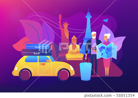 Retirement travel concept vector illustration 58851354