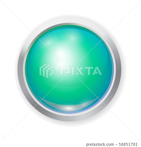 Vector realistic green shiny plastic button with - Stock Illustration ...