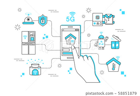 5G Line Illustration 6 58851879