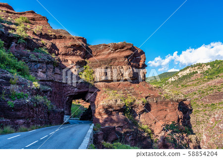 Gorges de Daluis or Chocolate canyon in Provence-Alpes, France. 58854204