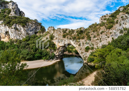 Pont D'Arc, rock arch over the Ardeche River in Pont D'Arc, rock arch over the Ardeche River in 58855782