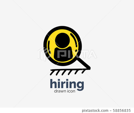 Hand drawn hiring icon, doodle illustration 58856835