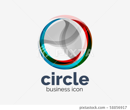 Circle abstract design logotype, round vector logo design template, internet icon with twist or 58856917