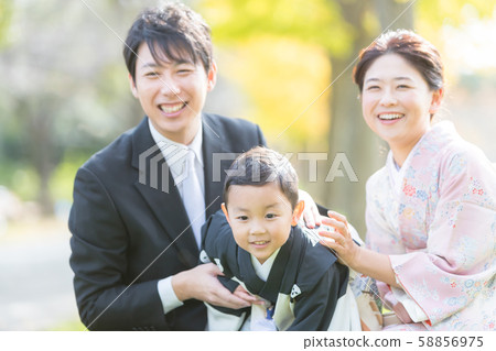 festival day for children of three, five and seven years of age, boy, man-child 58856975