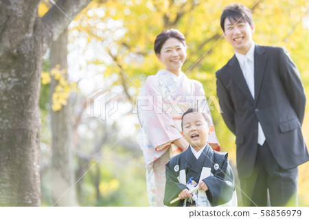 festival day for children of three, five and seven years of age, boy, man-child 58856979