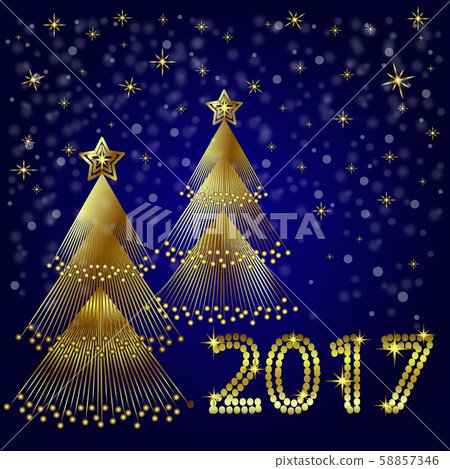 Merry Christmas gold glittering lettering design. 58857346