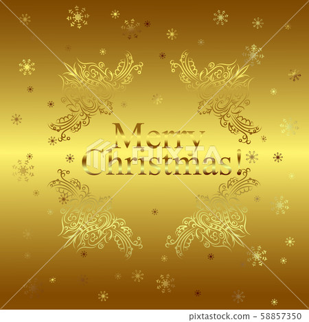 Merry Christmas gold glittering lettering design. 58857350