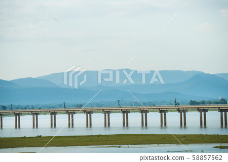 Landscape View of Train crossing Pasak Chonlasit Landscape View of Train crossing Pasak Chonlasit 58857562