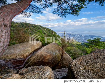 Rokko mountain, Mt. Arachi, view from Kuroiwa Rokko mountain, Mt. Arachi, view from Kuroiwa 58857635