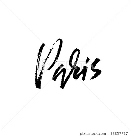 Handwritten lettering poster for your design. Creative typography. Hand drawn inscription. Paris 58857717