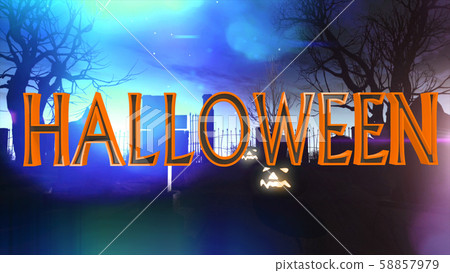 Halloween Creepy 3D Illustration with Text 58857979
