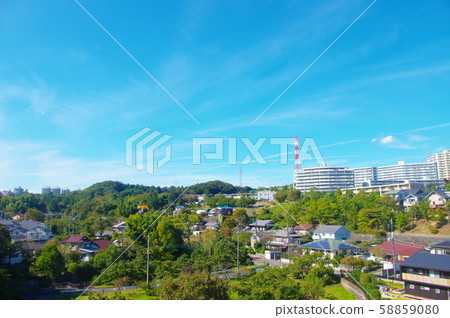 Cityscape of Inagi city seen from Kamiyado Bridge Cityscape of Inagi city seen from Kamiyado Bridge 58859080