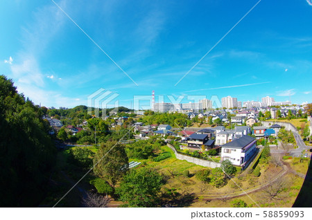 Cityscape of Inagi city seen from Kamiyado Bridge Cityscape of Inagi city seen from Kamiyado Bridge 58859093
