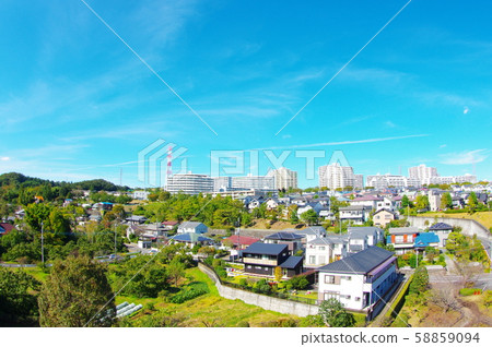 Cityscape of Inagi city seen from Kamiyado Bridge Cityscape of Inagi city seen from Kamiyado Bridge 58859094