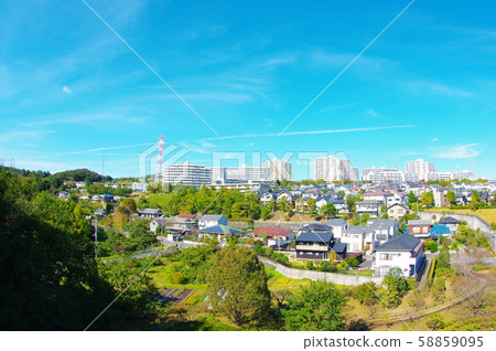 Cityscape of Inagi city seen from Kamiyado Bridge Cityscape of Inagi city seen from Kamiyado Bridge 58859095