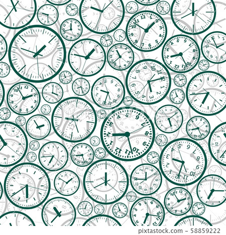 Seamless vector background. Images of watch dials fill the field. Seamless vector background. Images of watch dials fill the field. 58859222