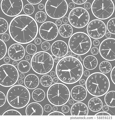 Seamless vector background. Images of watch dials fill the field. Seamless vector background. Images of watch dials fill the field. 58859223