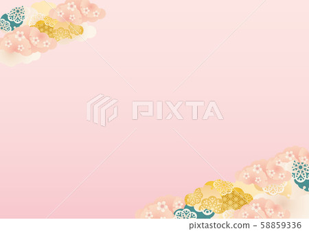 背景材料櫻桃花和雲 背景材料櫻桃花和雲 58859336