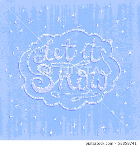 Let it snow. Christmas retro poster with hand Let it snow. Christmas retro poster with hand 58859741