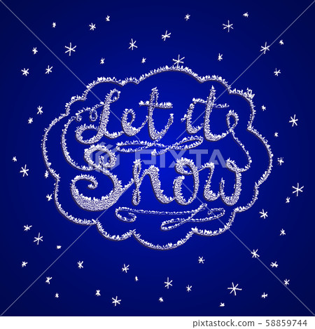 Let it snow. Christmas retro poster with hand 58859744