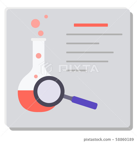 Flask, magnifier Science day. Education. 58860189