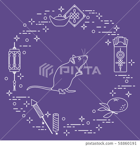 Chinese New Year Rat symbol 2020 calendar Chinese New Year Rat symbol 2020 calendar 58860191