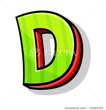 Modern Playful Capital Letter D From Font And Alphabet Vector Illustration Modern Playful Capital Letter D From Font And Alphabet Vector Illustration 58860305