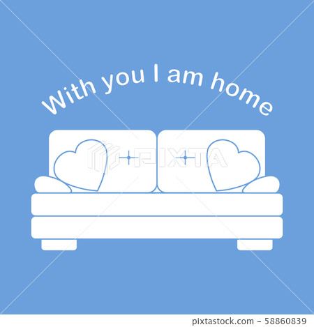 Sofa, pillows in heart shape Valentine's day Sofa, pillows in heart shape Valentine's day 58860839