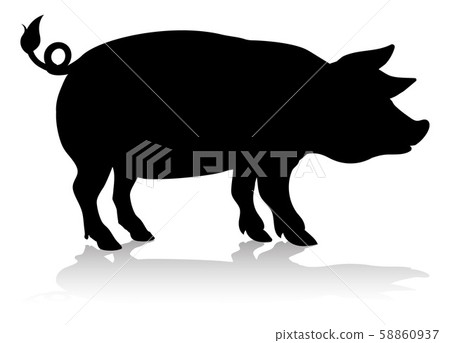 Pig Farm Animal Silhouette Pig Farm Animal Silhouette 58860937