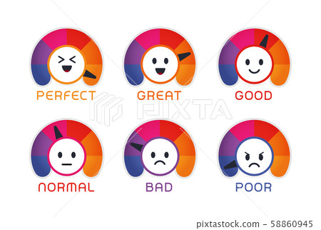 User satisfaction emoji flat vector illustrations set User satisfaction emoji flat vector illustrations set 58860945