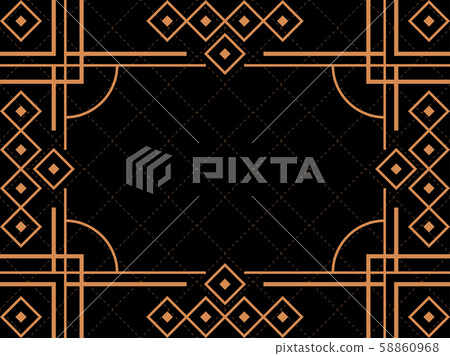 Art deco frame. Vintage linear border. Design a 58860968