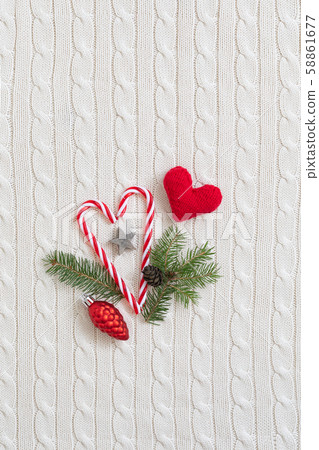 White woolen sweater background with christmas White woolen sweater background with christmas 58861677